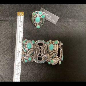 Chico’s Genuine stone bracelet and ring.